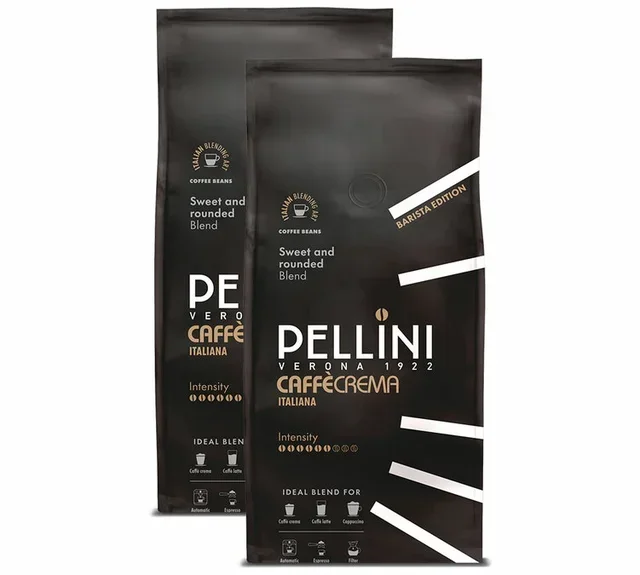 PELLINI Caffècrema Italiana - Whole Bean Coffee 2kg (2x1kg)