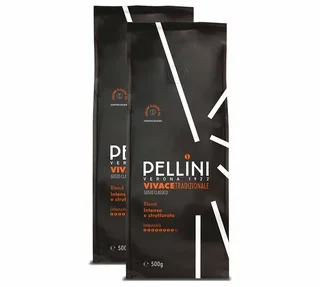 PELLINI Vivace Tradizionale Intenso Whole Bean Coffee - 2x1kg Pack