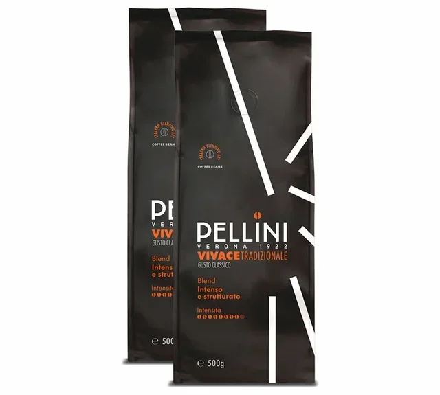 PELLINI Vivace Tradizionale Intenso Whole Bean Coffee - 2x1kg Pack