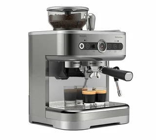 Philips Barista Brew PSA3228/01 -kahvinkeitin, metallinen, kaksi säiliötä pavuille.