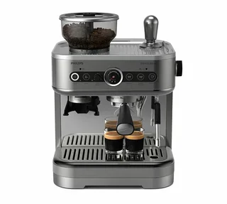 Philips Barista Brew PSA3228/01 -kahvinkeitin, metallinen, kaksi säiliötä pavuille.