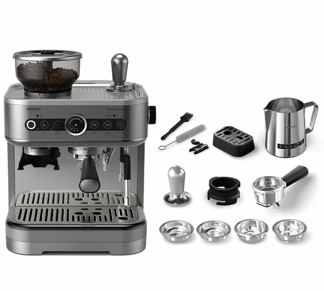 Philips Barista Brew PSA3228/01 -kahvinkeitin, metallinen, kaksi säiliötä pavuille.