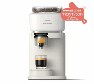 PHILIPS Baristina BAR300/03 white espresso machine with yellow portafilter