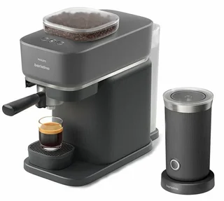 PHILIPS Baristina BAR303/60 Espresso Machine with Built-in Grinder and Milk Frother – Black
