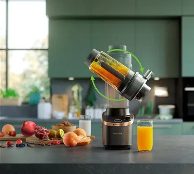 PHILIPS Flip&amp;Juice Блендер HR3770/00 Центрифуга 2 у 1 Црни и бакар