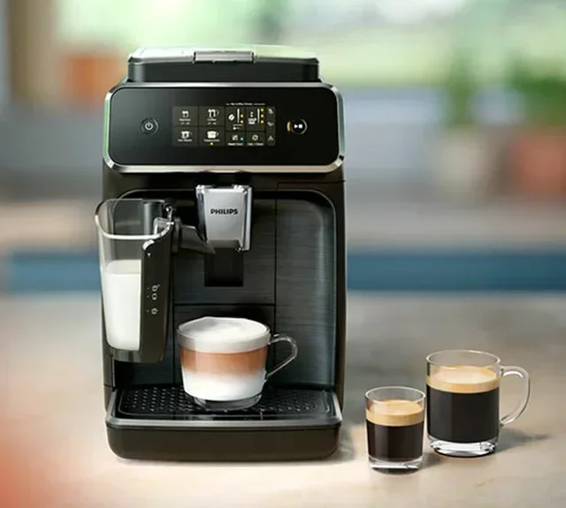 PHILIPS Silent Brew Macinadosatore per Espresso EP2339/40 Nero Cromato LatteGo