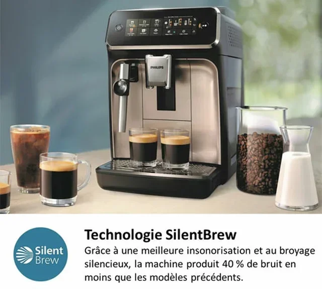 Macchina da caffè espresso PHILIPS SilentBrew EP3321/40, nero lucido