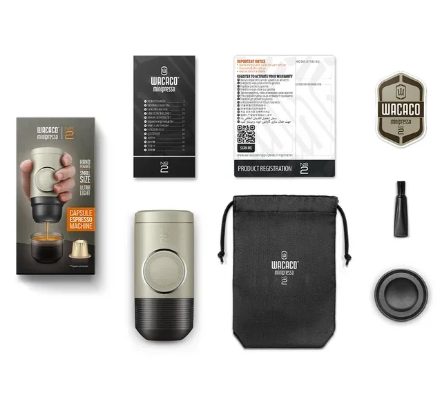 Máquina de café portátil WACACO Minipresso NS2 Beige/Verde pálido