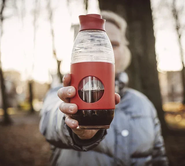 Macchina da caffè filtrante e borraccia CAFFLANO Go-Brew, rossa