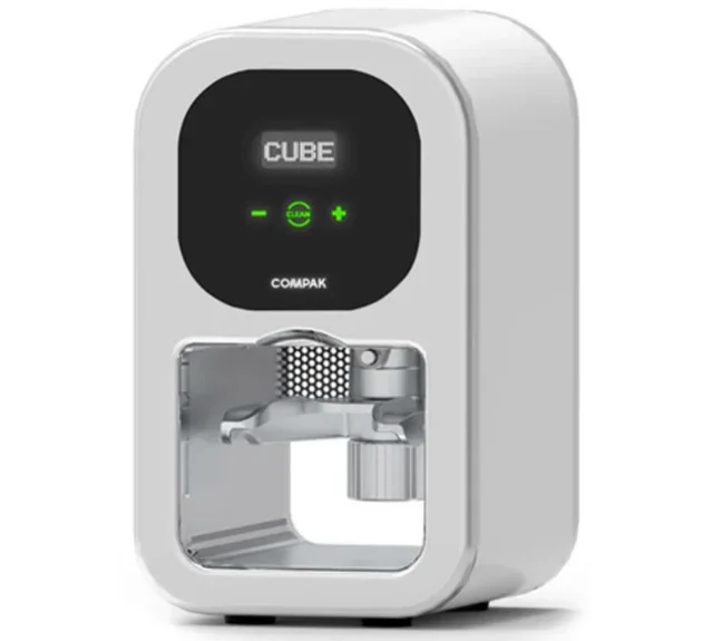 Tamper automático profesional COMPAK Cube Tamp Blanco 58mm para café