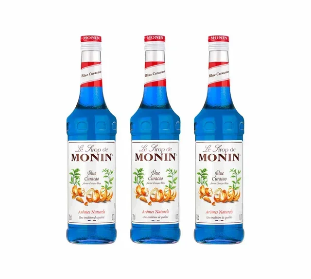 Trío de Jarabes Blue Curaçao MONIN Profesional 3x70cl