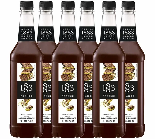 Professional Dubai Chocolate Syrup 1883 MAISON ROUTIN - 6 x 1 L