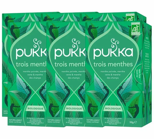 Ekologisk Tre Mynta Infusion för Företag - 6 x 20 påsar - PUKKA