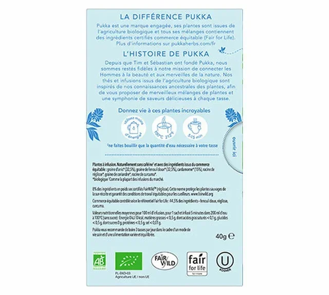 Infuso bio Deliziosa Digestione PUKKA - 6 x 20 bustine