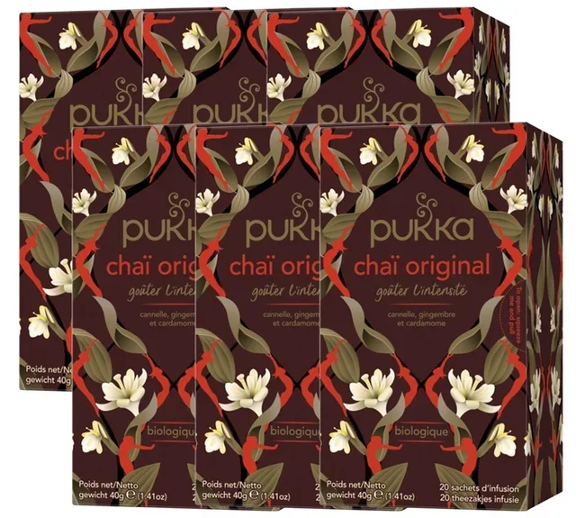 PUKKA Svart Te Original Ekologisk Chai - Proffsförpackning 6 x 20 påsar