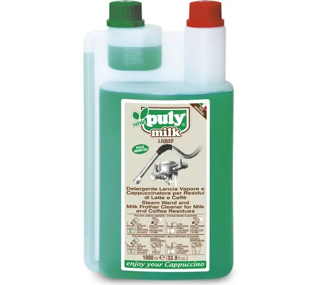 PULY MILK VERDE ® Liquid Milk Frother Cleaner, Steam Wand and Milk Jug - Green Power - 1L