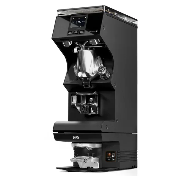 PUQPRESS M6 zwart: automatische tamper voor MYTHOS MY75, MYG75, MY85, MYG85