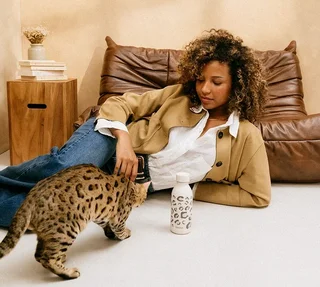 Gourde isotherme QWETCH Icon léopard sable - 50 cl