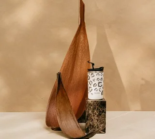 QWETCH termokopp 35 cl - Sandfarget leopardmønster