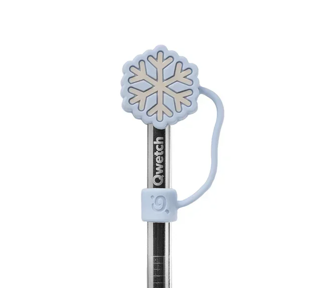 QWETCH szívószálvég pasztellkék – utazó bögréhez, hópehely forma