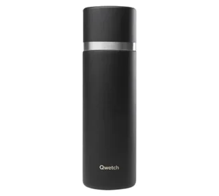 QWETCH Stainless Steel Vacuum Flask Matt Black 75 cl - Cup Lid