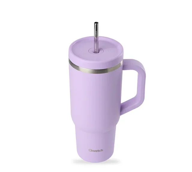 QWETCH Travel Cup Lavender 90cl Insulated Bottle with Straw