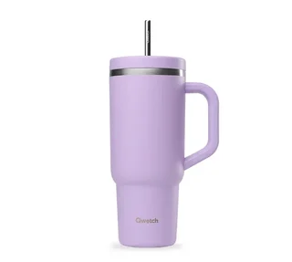QWETCH Travel Cup Lavender 90cl Insulated Bottle with Straw