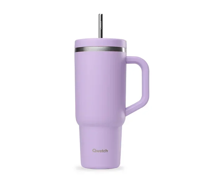 QWETCH Travel Cup Lavender 90cl Insulated Bottle with Straw