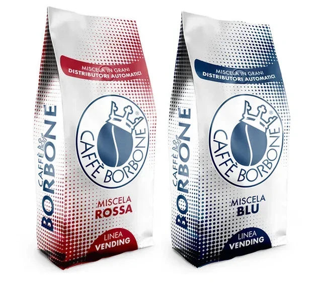 Red &amp; Blue Vending Duo Pack - 2x1kg Whole Bean Coffee - CAFFÈ BORBONE