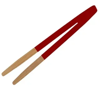 Red Bamboo Toast Tongs 24cm – Pebbly Natural