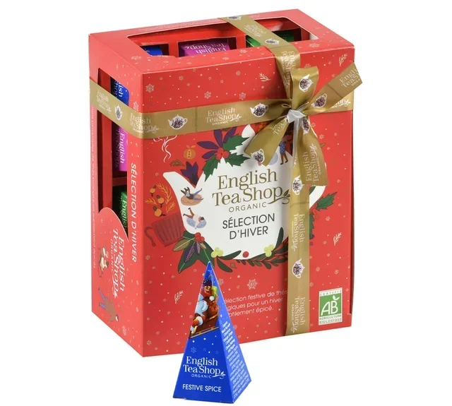 Confezione regalo per le vacanze invernali, infusi biologici al gusto di rosso – 12 bustine – ENGLISH TEA SHOP