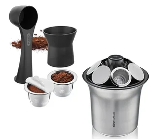 Set capsule ricaricabili compatibili Nespresso* Original + contenitore fondi Conscio - GEFU