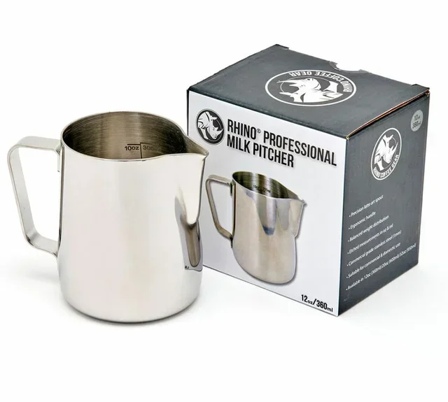 Latte Art Pitcher RHINO COFFEE GEAR 36 cl acciaio inox 303