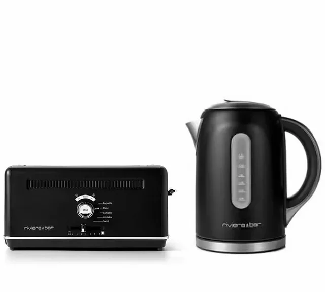 Riviera &amp; Bar Breakfast Set - Expert Toaster QGP69 and MILA Kettle BBT579 in Black