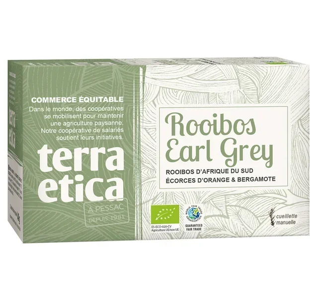 Luomu &amp; Reilu Kauppa Rooibos Earl Grey - 20 pussia - TERRA ETICA