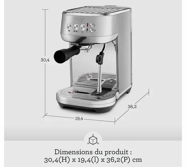 Μηχανή Espresso SAGE Bambino Plus SES500BSS4EEU1 - Ανοξείδωτο Ατσάλι