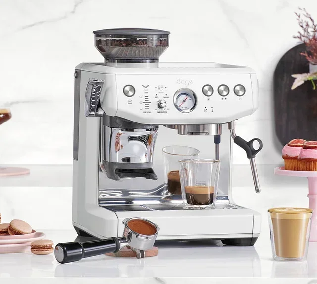 SAGE Barista Express Impress SES876SST4EEU1 havsalt hvit espressomaskin