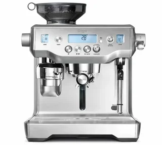 SAGE espresso machine, The Oracle SES980BSS4EEU1, brushed stainless steel.