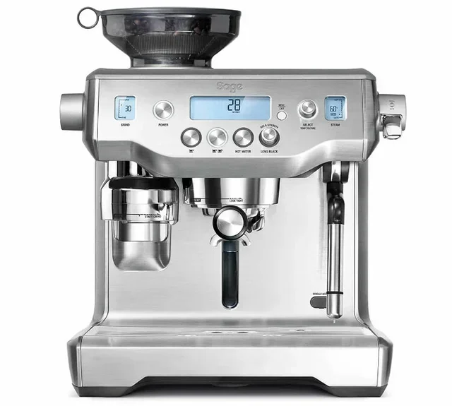 SAGE espresso machine, The Oracle SES980BSS4EEU1, brushed stainless steel.
