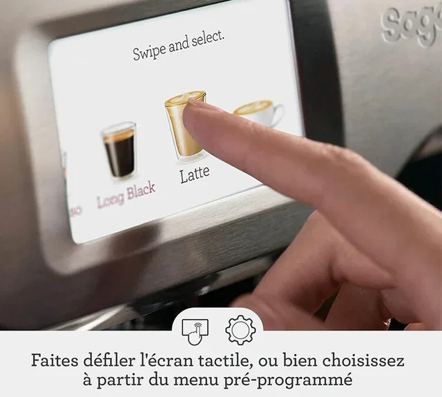 Macchina da caffè espresso SAGE The Oracle Touch SES990BSS4EEU1, finitura in acciaio inossidabile satinato.
