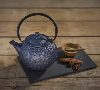 Sakai 1L Blue Cast Iron Teapot Cosy &amp; Trendy