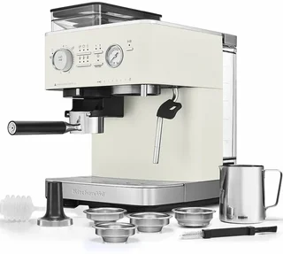 Cafetera espresso semiautomática 5KES6551EPL de KITCHENAID, color porcelana