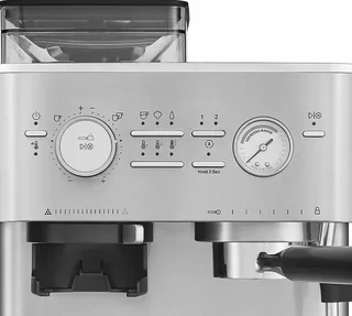 Cafetera espresso semiautomática 5KES6551ESX KITCHENAID, de acero inoxidable.