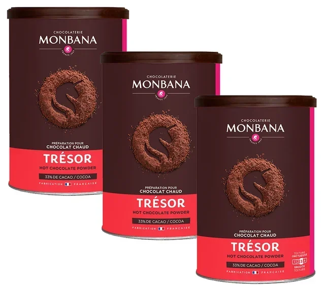 Паковање од 3 Чоколаде у Праху Trésor Chocolat - У расутом стању 3 x 250 g - MONBANA