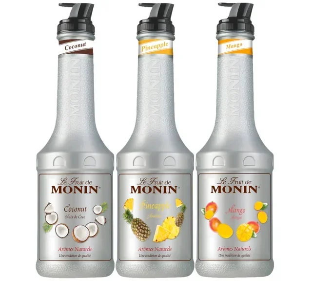 MONIN Паковање 3 Воћна Пиреа 1Л - Кокос, Ананас, Манго