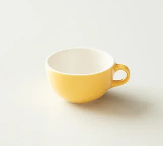 Conjunto de 3 chávenas Latte Bowl amarelas com pires, 25 cl - ORIGAMI