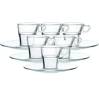 Juego de 6 tazas café Caprice 9cl con platillos - Duralex
