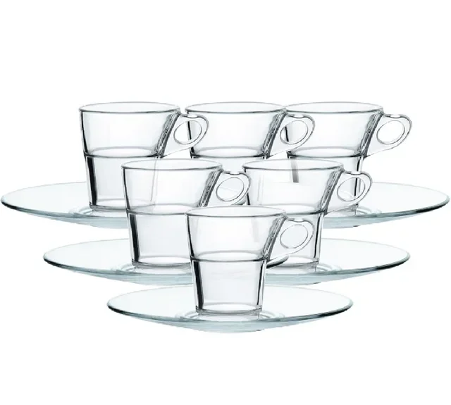 Juego de 6 tazas café Caprice 9cl con platillos - Duralex