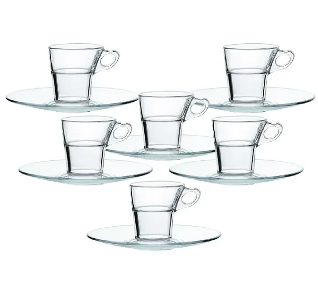 Juego de 6 tazas café Caprice 9cl con platillos - Duralex