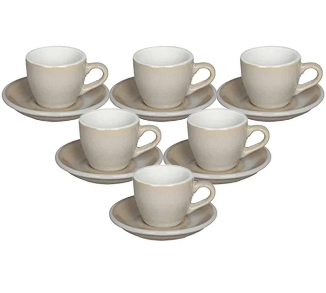 6 чаши Espresso 80 ml + 6 блюдца "Ivory" - Loveramics